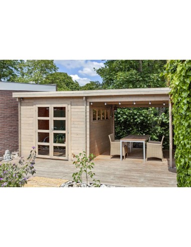 Chalet de jardin à toit plat 598 x 298 cm - 28 mm - ±15 m2