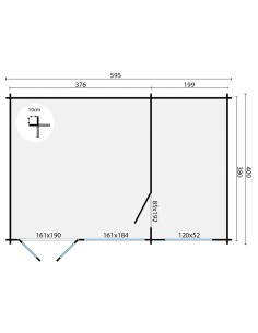 Tiny house Bruxelles 595 x 400 cm - 40 mm - ±22 m2 2
