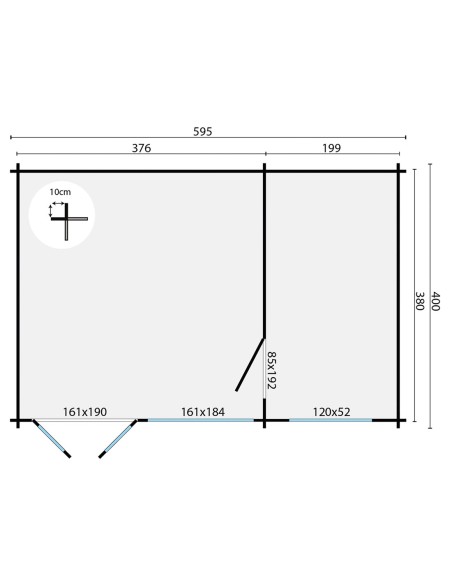 Tiny house Bruxelles 595 x 400 cm - 40 mm - ±22 m2