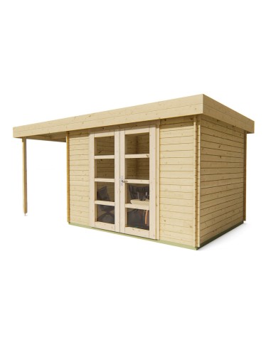 Platdak tuinhuisje met linker zijluifel