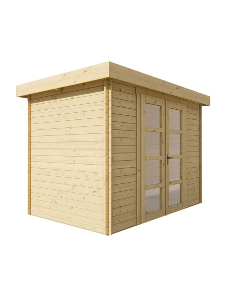 Klein tuinhuisje met plat dak 300 x 200 cm - 28 mm - ±5 m2