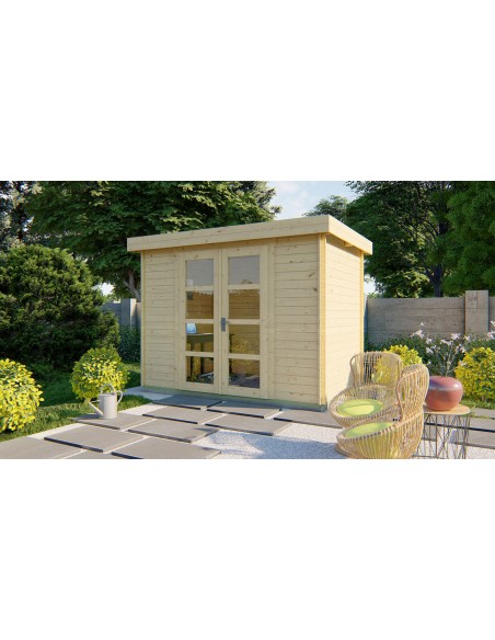 Petit abri de jardin avec toit plat 300 x 200 cm - 28 mm - ±5 m2