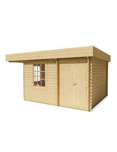 Chalet de jardin en coin 500 x 350 cm - 44 mm - ±16 m2