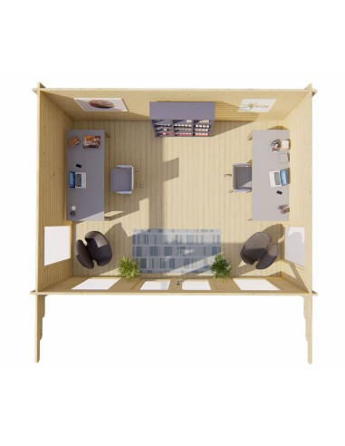 Maisonnette de jardin 500 x 380 cm - 44 mm - ±17 m2