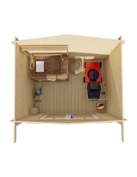 Eenvoudig klein tuinhuisje 260 x 200 cm - 28 mm - ±5 m2