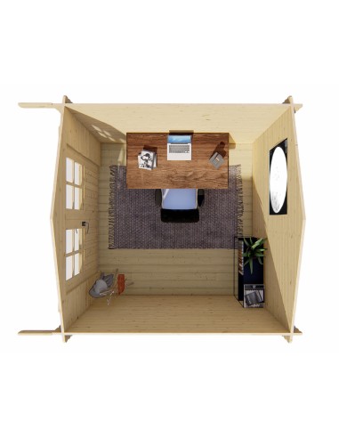 Abri de jardin carré 260 x 260 cm - 28 mm - ±6 m2