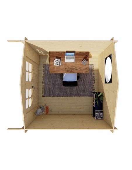 Abri de jardin carré 260 x 260 cm - 28 mm - ±6 m2