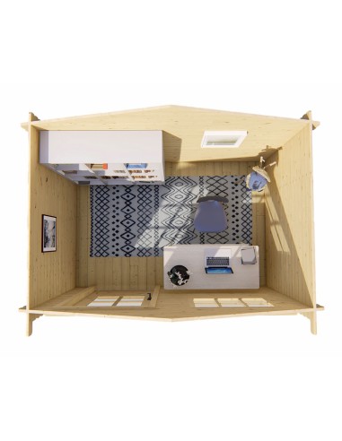 Simple abri de jardin avec une porte et une fenêtre 295 x 200 cm - 28 mm - ±5 m2