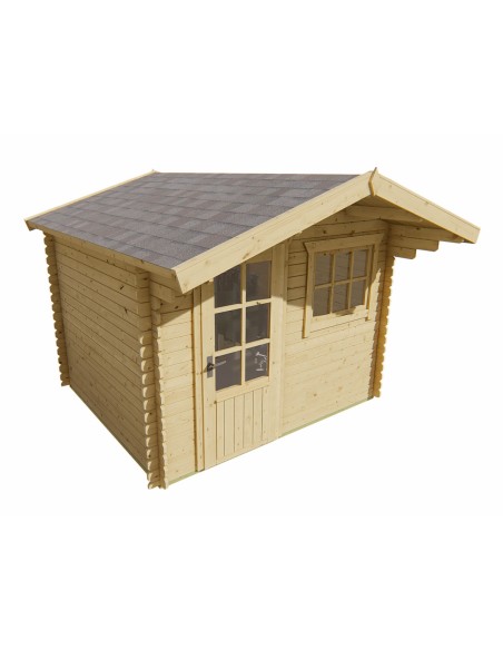Cabane de jardin avec une porte et une fenêtre