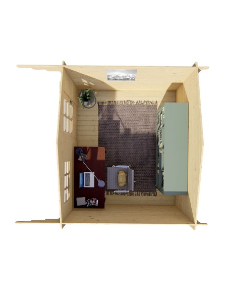 Tuinhuisje met één deur en één raam 300 x 260 cm - 28 mm - ±7 m2