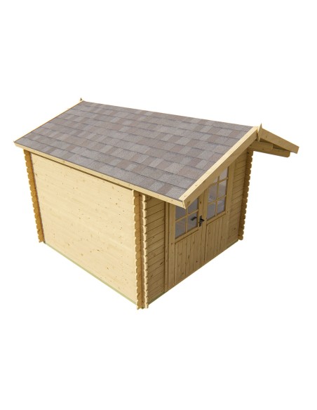 Joli cabanon de jardin avec double porte vitrée 300 x 300 cm - 28 mm - ±8 m2