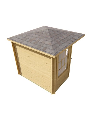 Hoek tuinhuisje 250 x 250 cm - 28 mm - ±5 m2