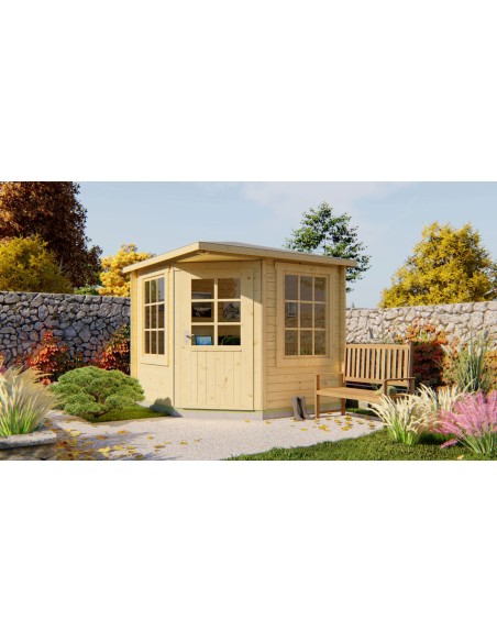 Hoek tuinhuisje 250 x 250 cm - 28 mm - ±5 m2