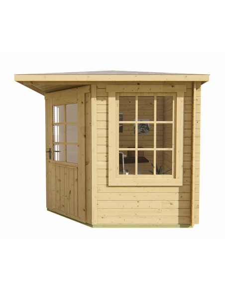 Hoek tuinhuisje 250 x 250 cm - 28 mm - ±5 m2