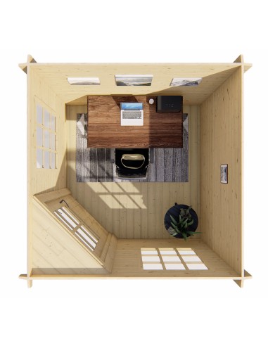 Hoek tuinhuisje 250 x 250 cm - 28 mm - ±5 m2