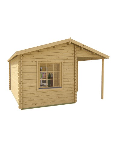 Abri de jardin avec auvent 500 x 410 cm - 34 mm - ±17 m2