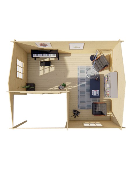 Tuinhuisjes met overtseek 500 x 410 cm - 34 mm - ±17 m2