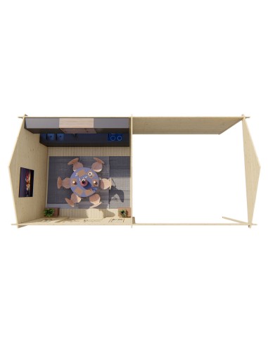 Abri de jardin - Chalet en bois 800 x 400 cm - 44 mm - ±29 m2