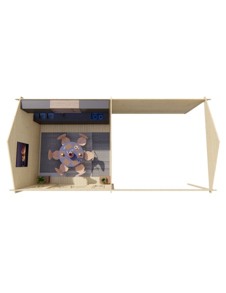 Abri de jardin - Chalet en bois 800 x 400 cm - 44 mm - ±29 m2