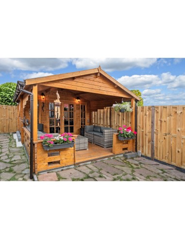 Tuinhuisje met dubbele deur 380 x 380 cm - 44 mm ±13 m2