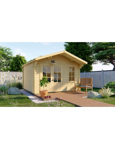 Abri jardin muni d'une double porte 380 x 380 cm - 44 mm ±13 m2