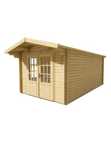 Tuinhuisje met dubbele glazen deur en zijraam 300 x 500 cm - 40 mm - ±13 m2