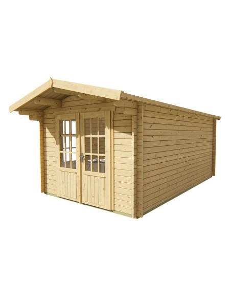 Tuinhuisje met dubbele glazen deur en zijraam 300 x 500 cm - 40 mm - ±13 m2