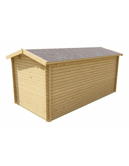 Abri de jardin avec double porte et double fenêtre vitrée 500 x 250 cm - 40 mm - ±11 m2