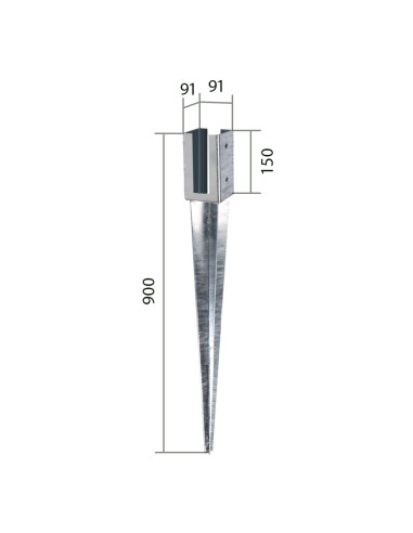 Paalhouder met pen en sleuf