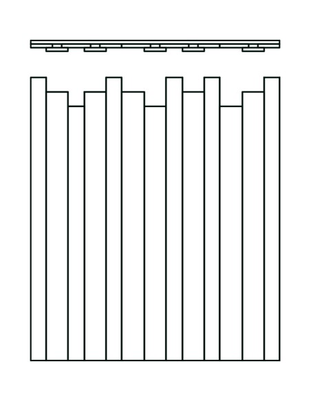 Palissade gemaakt van ruwe houten planken