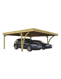 Carport à toit plat pour 2 voitures 6x5,5 mètres