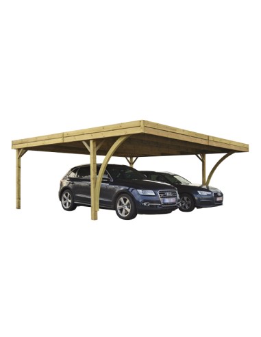 Carport met plat dak voor 2 auto's 6x5,5 meter