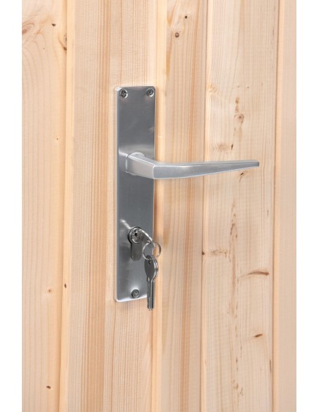 Porte pleine pour abri de jardin en pin