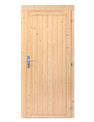 Porte pleine pour abri de jardin en pin