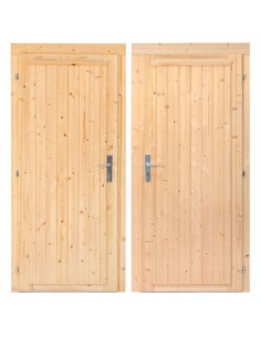Porte pleine pour abri de jardin en pin