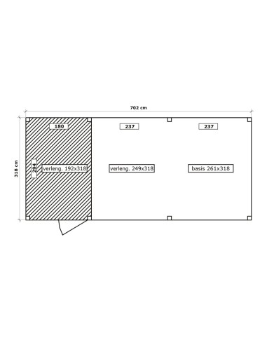 Houten carport voor auto met extra ruimte 702 x 318 cm