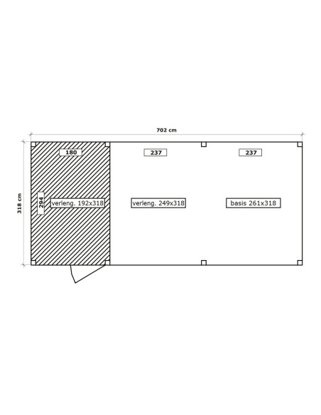 Houten carport voor auto met extra ruimte 702 x 318 cm