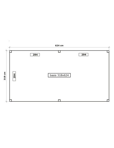 Houten carport voor lange auto