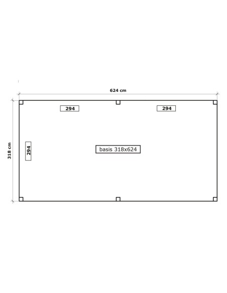 Houten carport voor lange auto