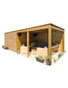 Tuinhuisje met prieel 894 x 318 cm