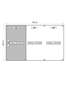 Tuinhuis met overdekte zithoek 2