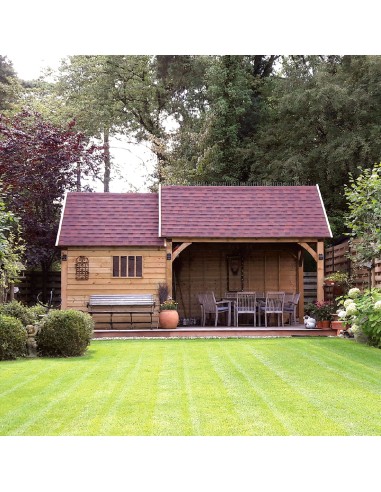 Tuinhuisje Cottage 3,9 x 3 m + bijgebouw 2,5 x 3 m