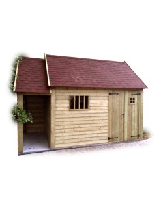 Tuinhuisje Cottage 3,9 x 3 m + aanbouw 1,045 x 3 m