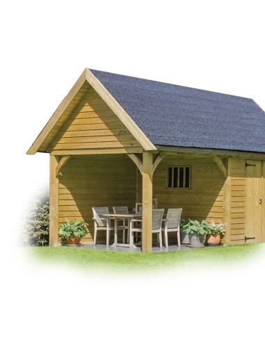 Abris de jardin Cottage 3 x 3 m avec extension 2,85 x 3 m