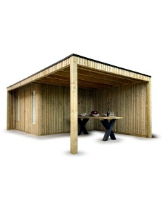 Tuinhuisje met luifel 624 x 363 cm