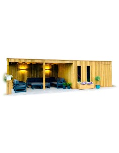 Grand abri de jardin avec salon extérieur 816 x 318 cm