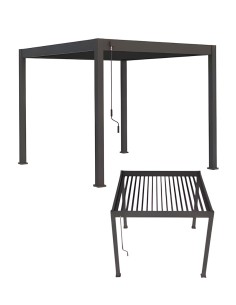 Aluminium overkaping 300 x 300 cm