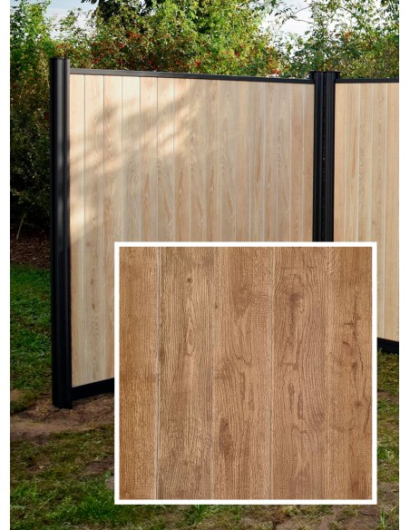 Palissade en PVC Duofuse a lattes verticales