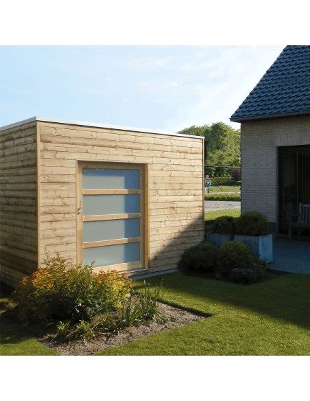 Abri de jardin avec porte coulissante