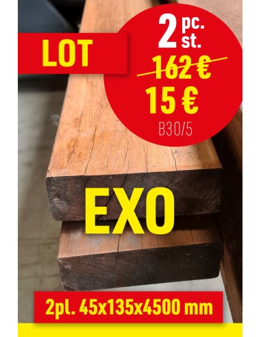 Promo poutres en bois exotique 2x 45x135x4500 mm